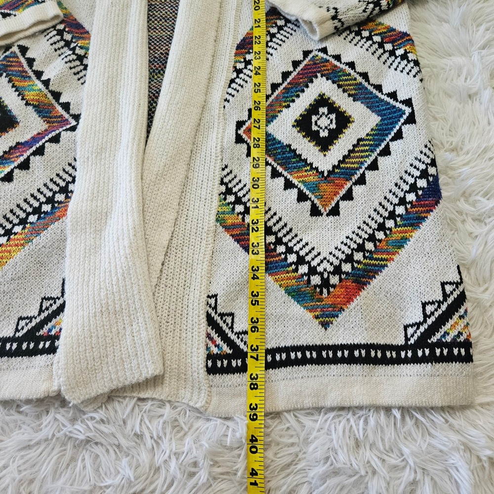 Northern Angel Aztec Boho Geometric Open Front Cozy Cardigan Rainbow Sz 3X - Picture 4 of 7